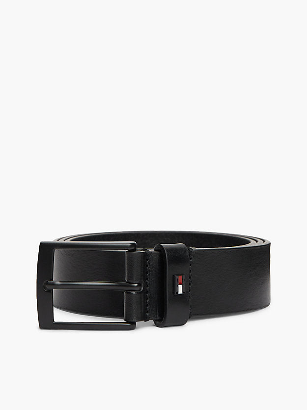 Enamel Flag Square Buckle Leather Belt