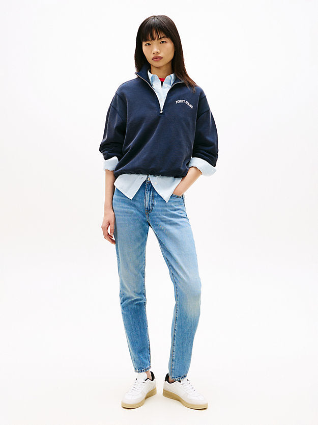 Whiskered Mid Rise Slim Jeans