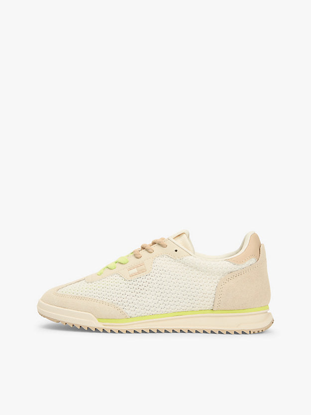 Low Profile Mixed Texture Knit Trainers