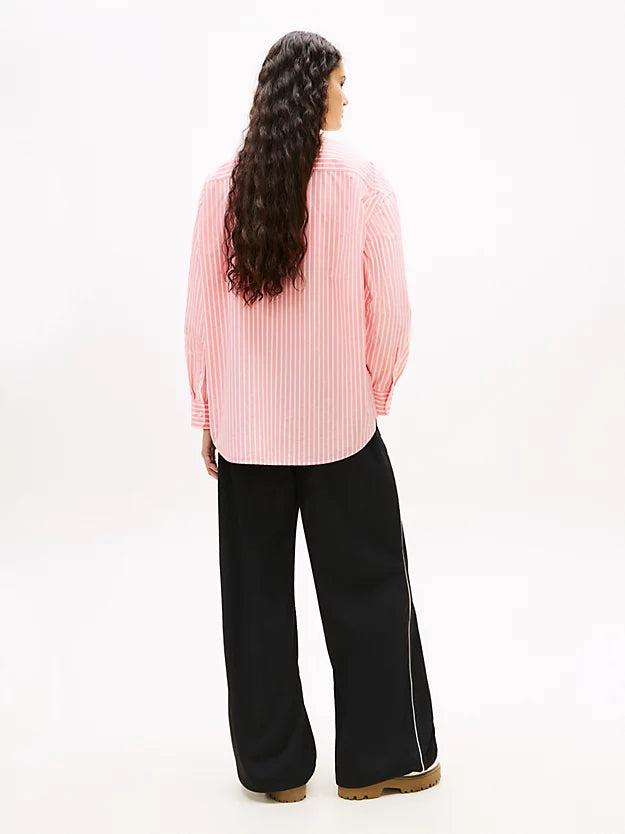 Oversized Fit Logo Embroidery Poplin Shirt