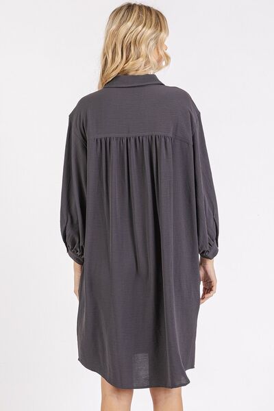 Mittoshop Airflow 3/4-Arm Hemdblusen-Minikleid