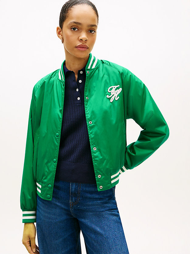 Logo Appliqué Water Repellent Bomber Jacket
