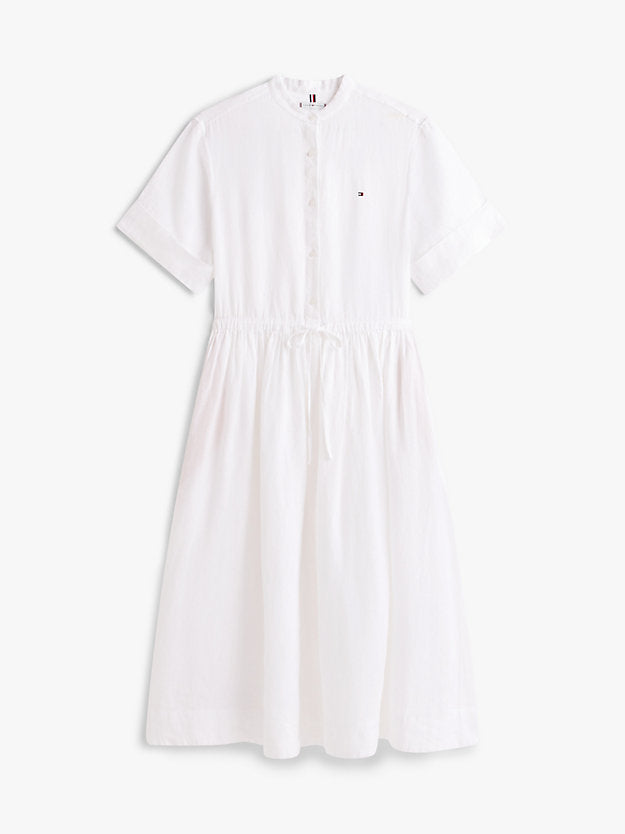 Pure Linen Midi Shirt Dress