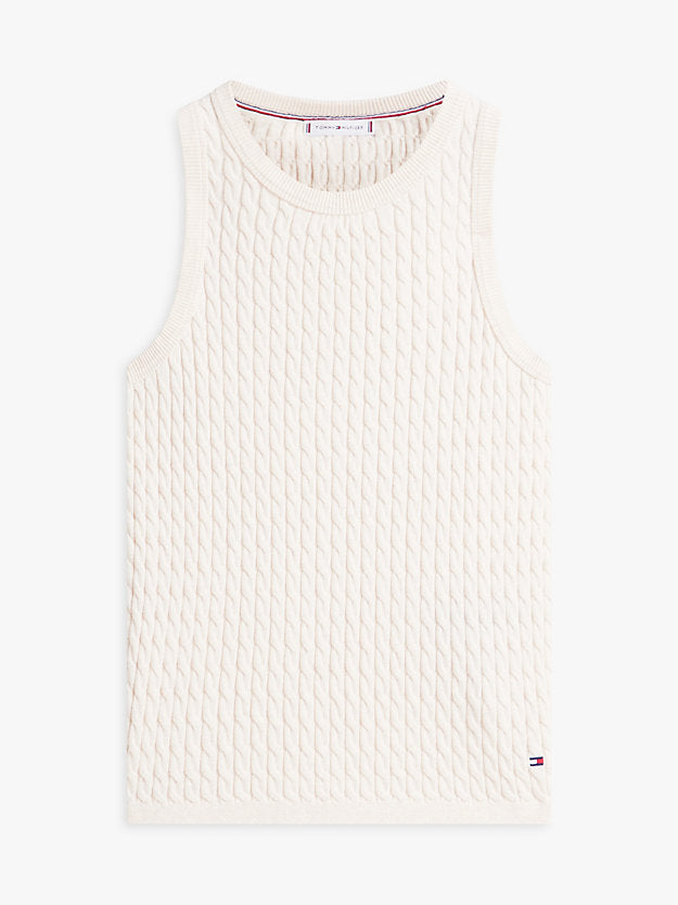 Cable Knit Slim Sweater Vest