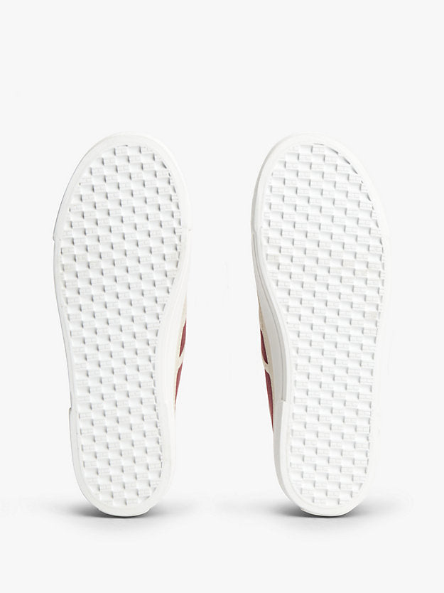 Contrast Piping Canvas Platform Trainers