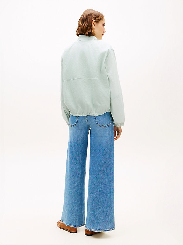 Logo Embroidery Balloon Sleeve Bomber Jacket