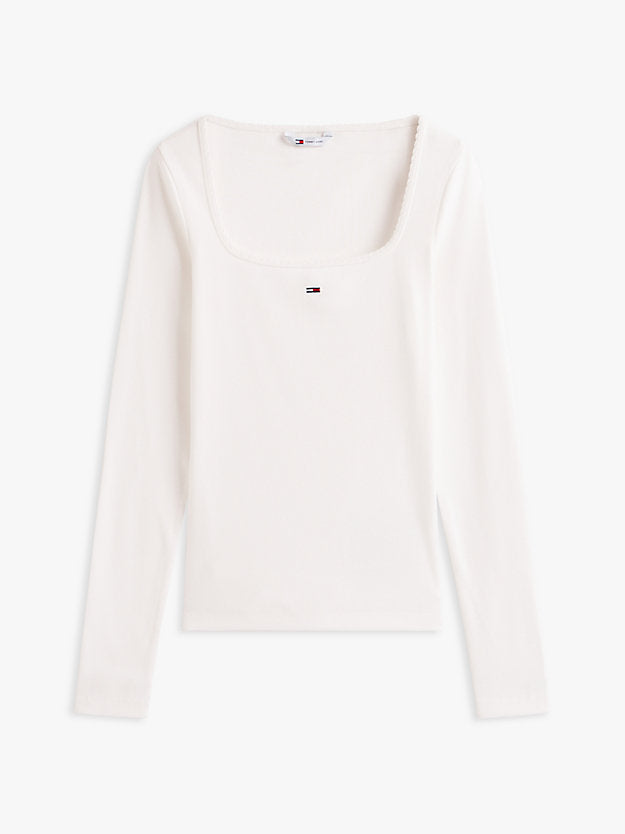 Square Neck Slim Long Sleeve T-Shirt