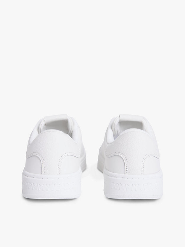 Debossed Logo Cupsole Trainers WiLeather