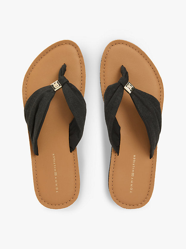 Monogram Plaque Hemp Flip-Flops