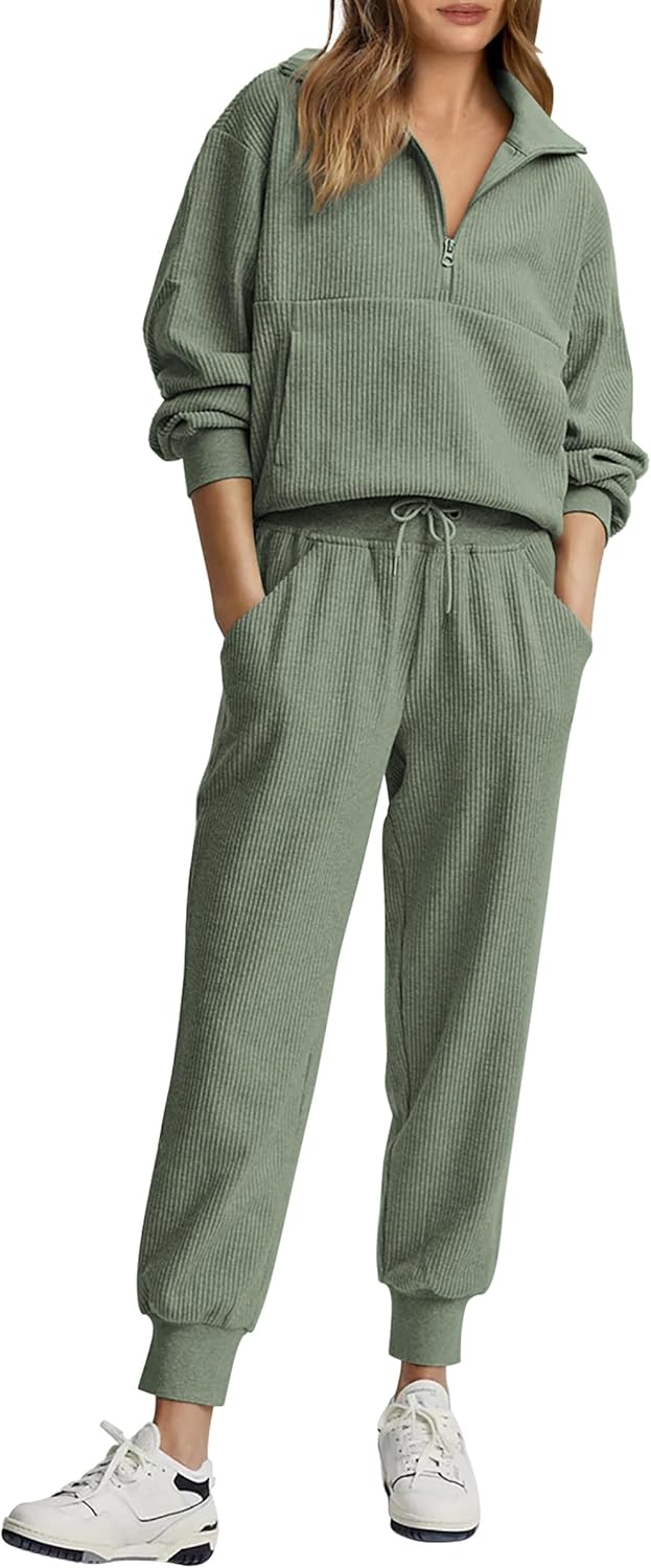 NOUVEAU 🔥 Ensemble décontracté deux pièces en coton pour femme : sweatshirt ample à cordon de serrage et pantalon de survêtement large