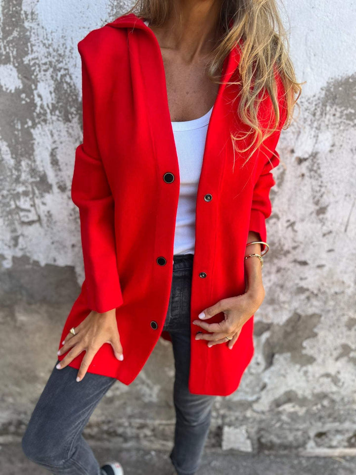 RÄUMUNGSVERKAUF🔥 Freizeitjacke mit Kapuze und einer Knopfleiste