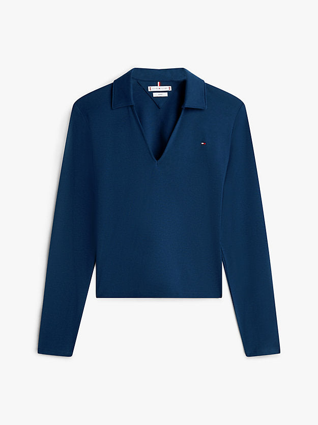 Slim Fit Long Sleeve Polo Shirt