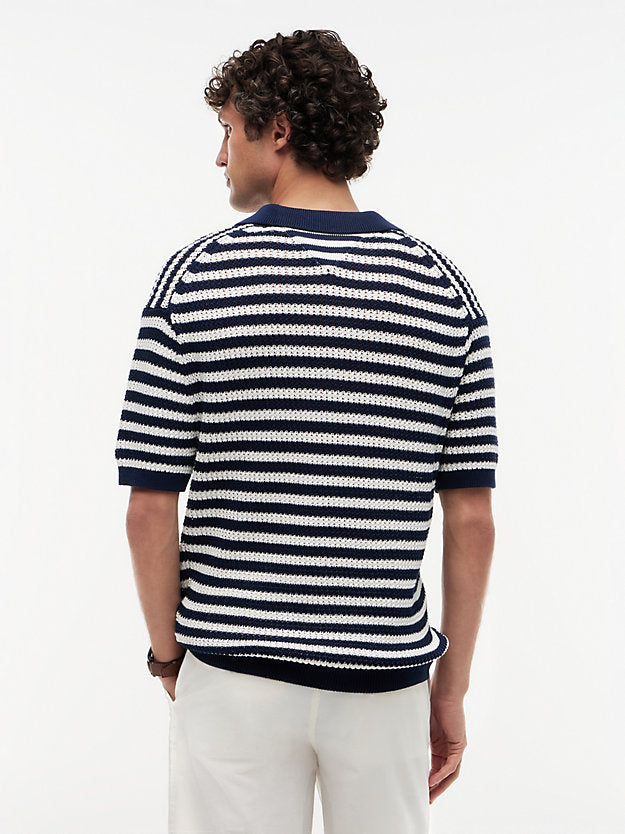 New York Label Relaxed Fit Knit Polo Shirt