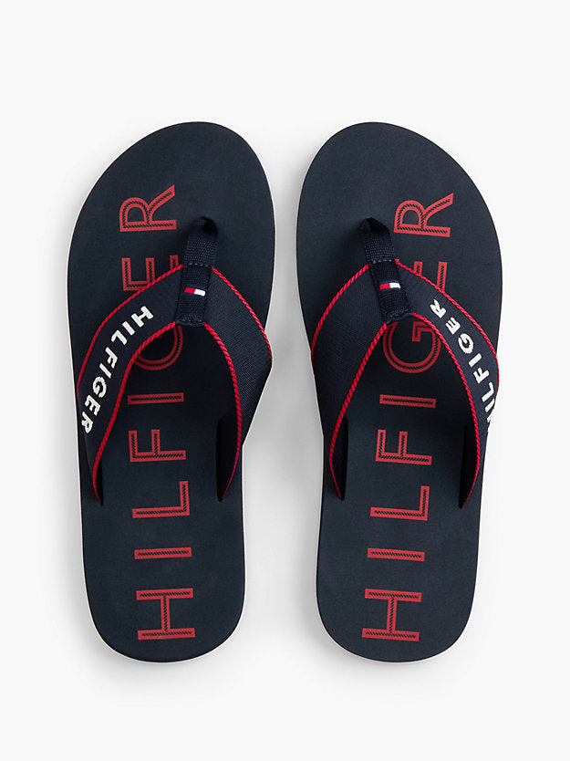 Logo Embroidery Webbing Strap Flip-Flops