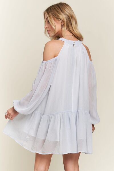 ADORA Mini-Kleid mit Cold-Shoulder- und Ballonärmeln