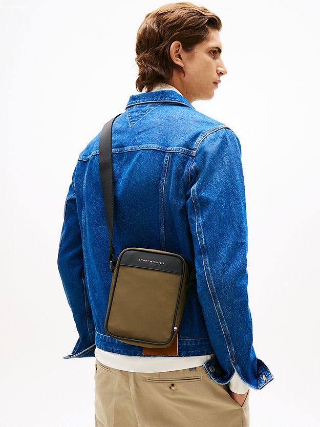 Metal Logo Crossbody Reporter Bag