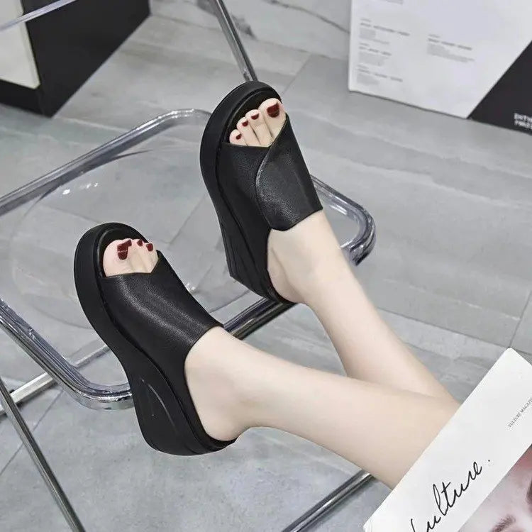 Chaussons à plateforme souples en cuir italien LetcloTM pour femme