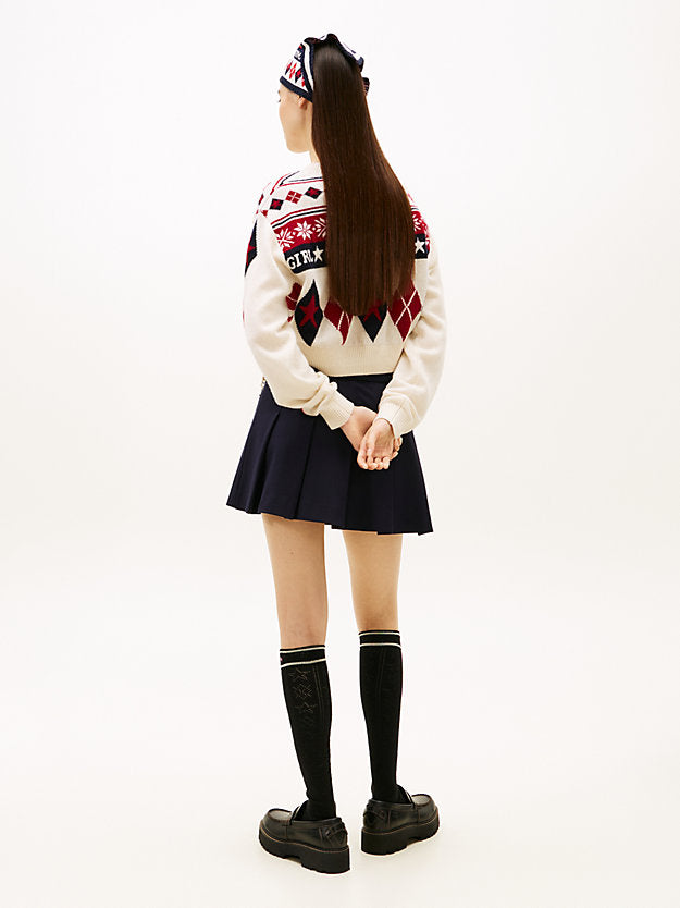 Girl Pure Wool Fair Isle Boxy Jumper