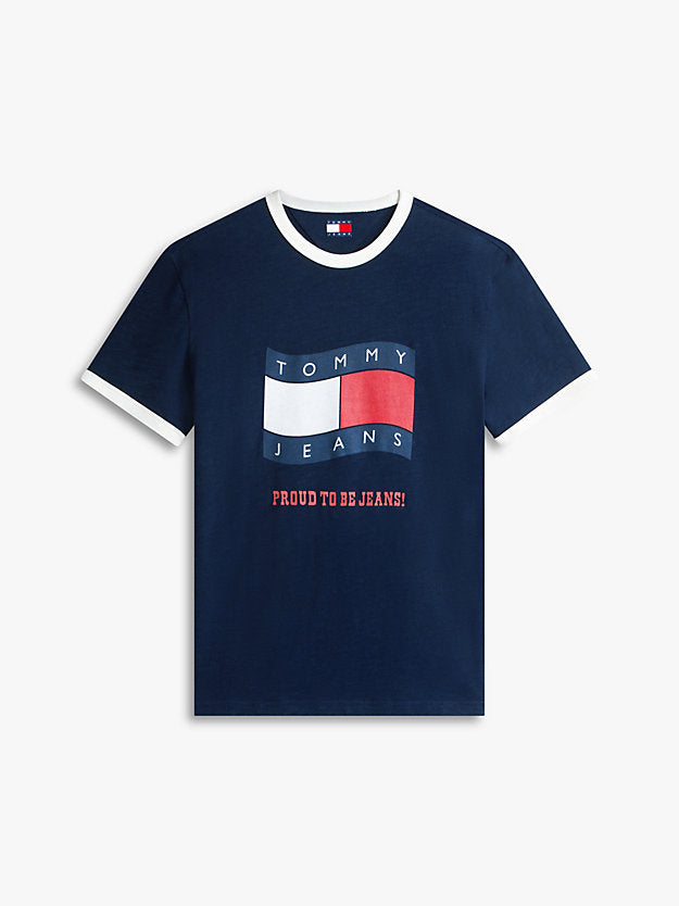 Wavy Flag Textured Jersey T-Shirt