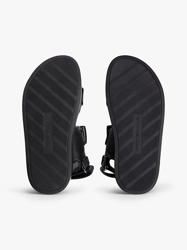 Leather Monogram Platform Sandals