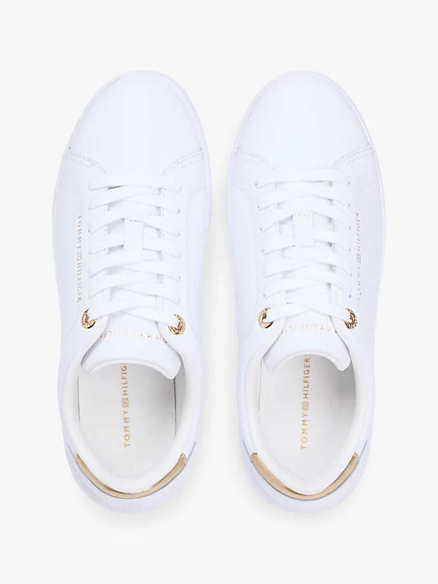 Leather Logo Plaque Court Trainers