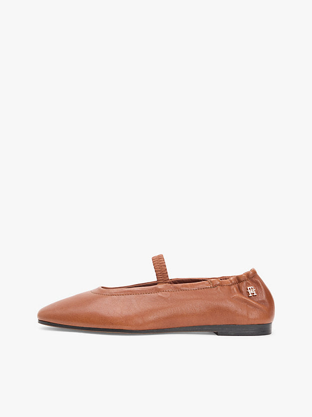 Leather Elasticated Strap Ballerinas