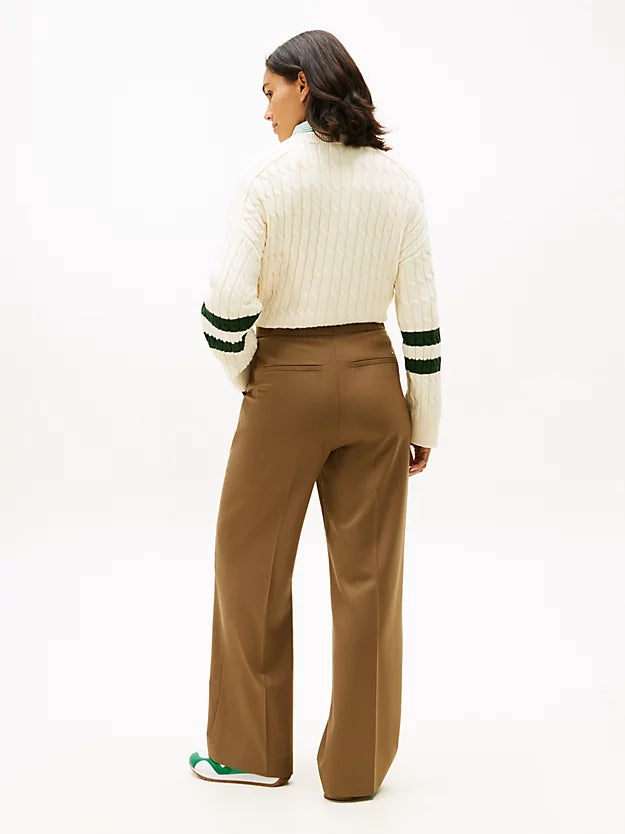 Timeless Wool Blend Wide Leg Trousers