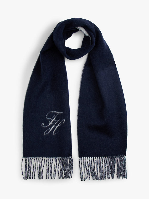 Pure Wool Logo Fringe Scarf