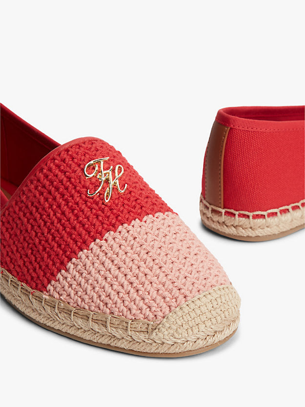 Logo Plaque Colour-Blocked Woven Espadrilles