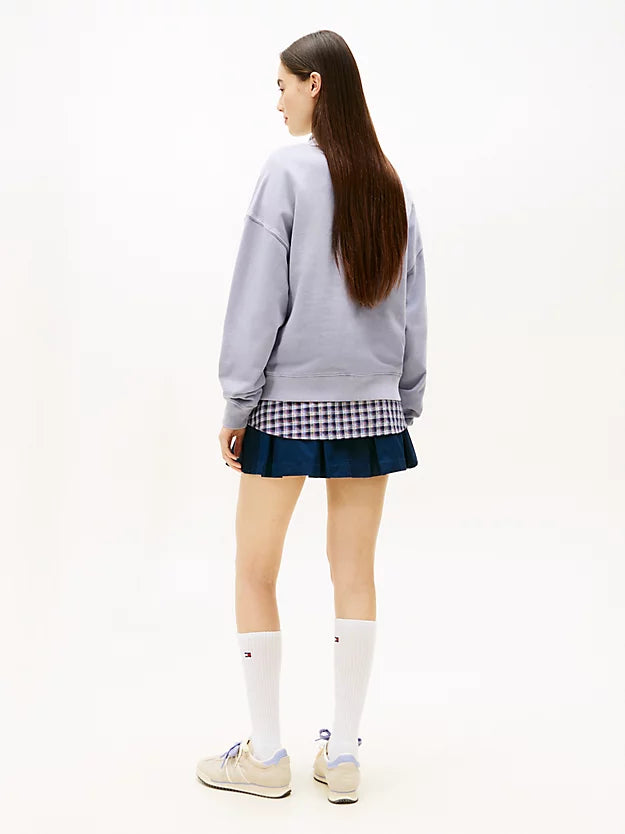 Logo Appliqué Washed Boxy Sweatshirt