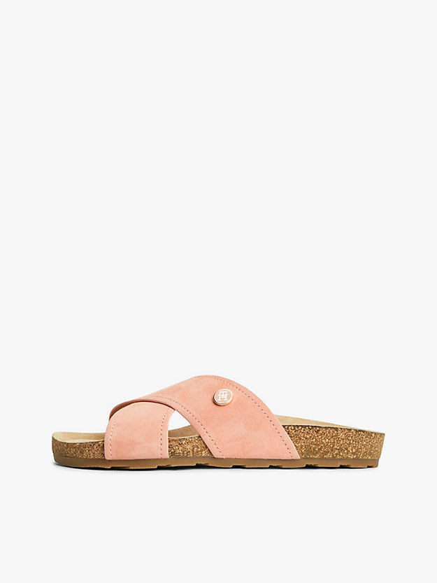 Suede Strap Cork Sandals