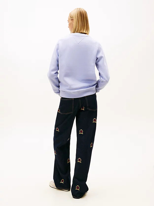 Flag Embroidery Brushed Fleece Sweatshirt