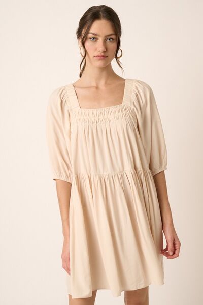 Robe Courte Mittoshop à Plis Plats et Dos Noué