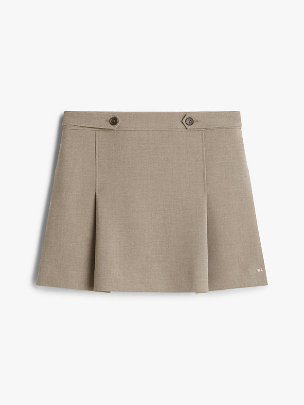 Box Pleat A-Line Mini Skirt