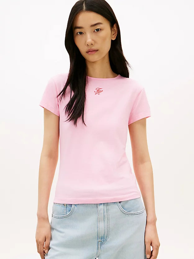 Textured Logo Slim Jersey T-Shirt