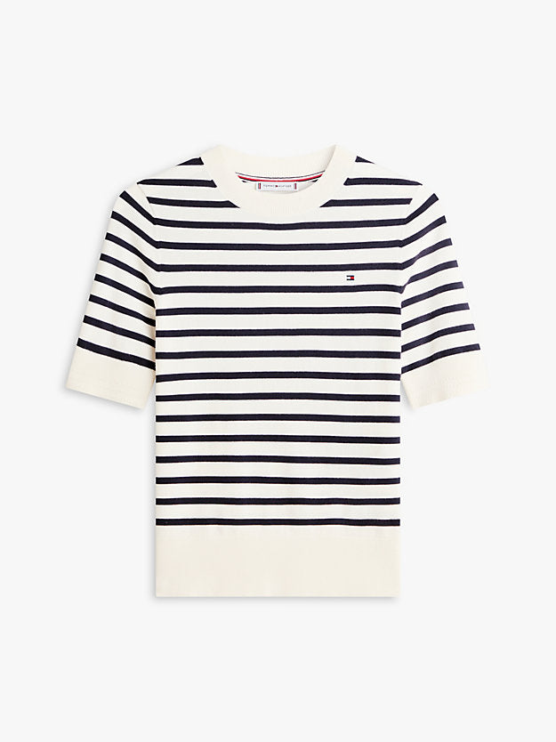 Fine Knit Jersey Short Sleeve Jumper