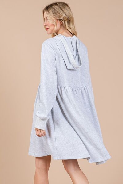 Ces Femme Kapuzen-Sweatshirt-Kleid mit langen Ärmeln