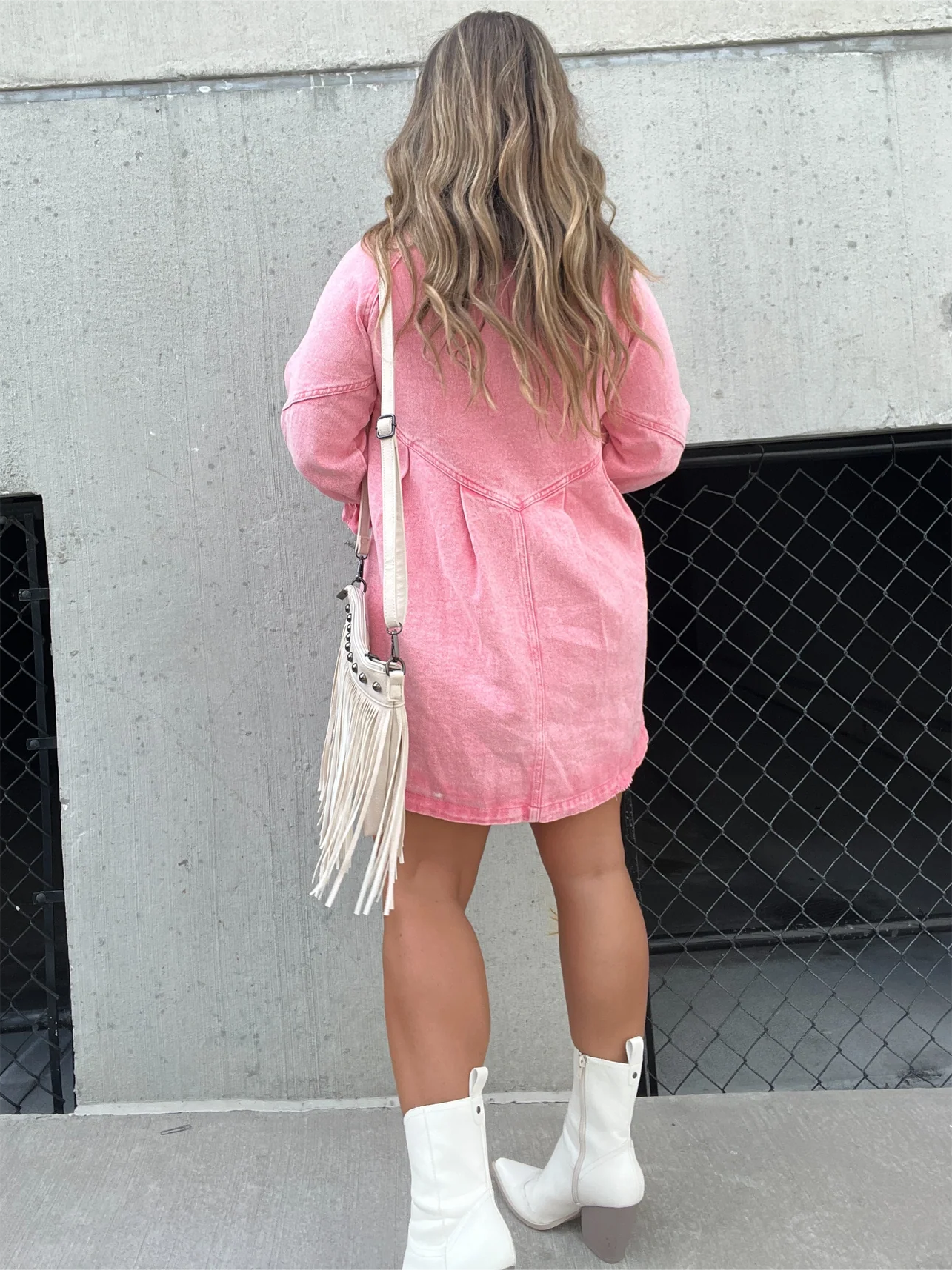 Neues Washed-Denim-Kleid mit Puffärmeln (2 kaufen, kostenloser Versand)