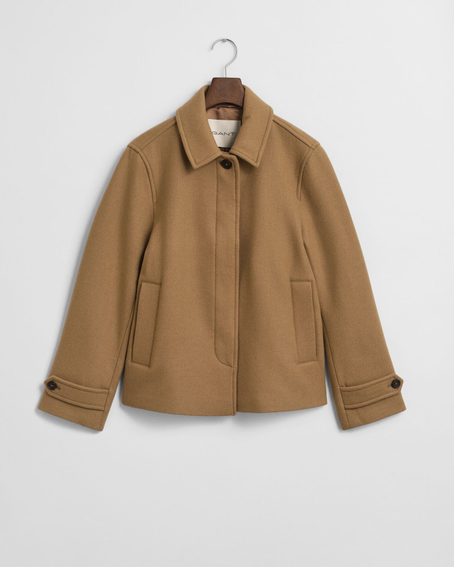 Wool Blend Short Car Coat