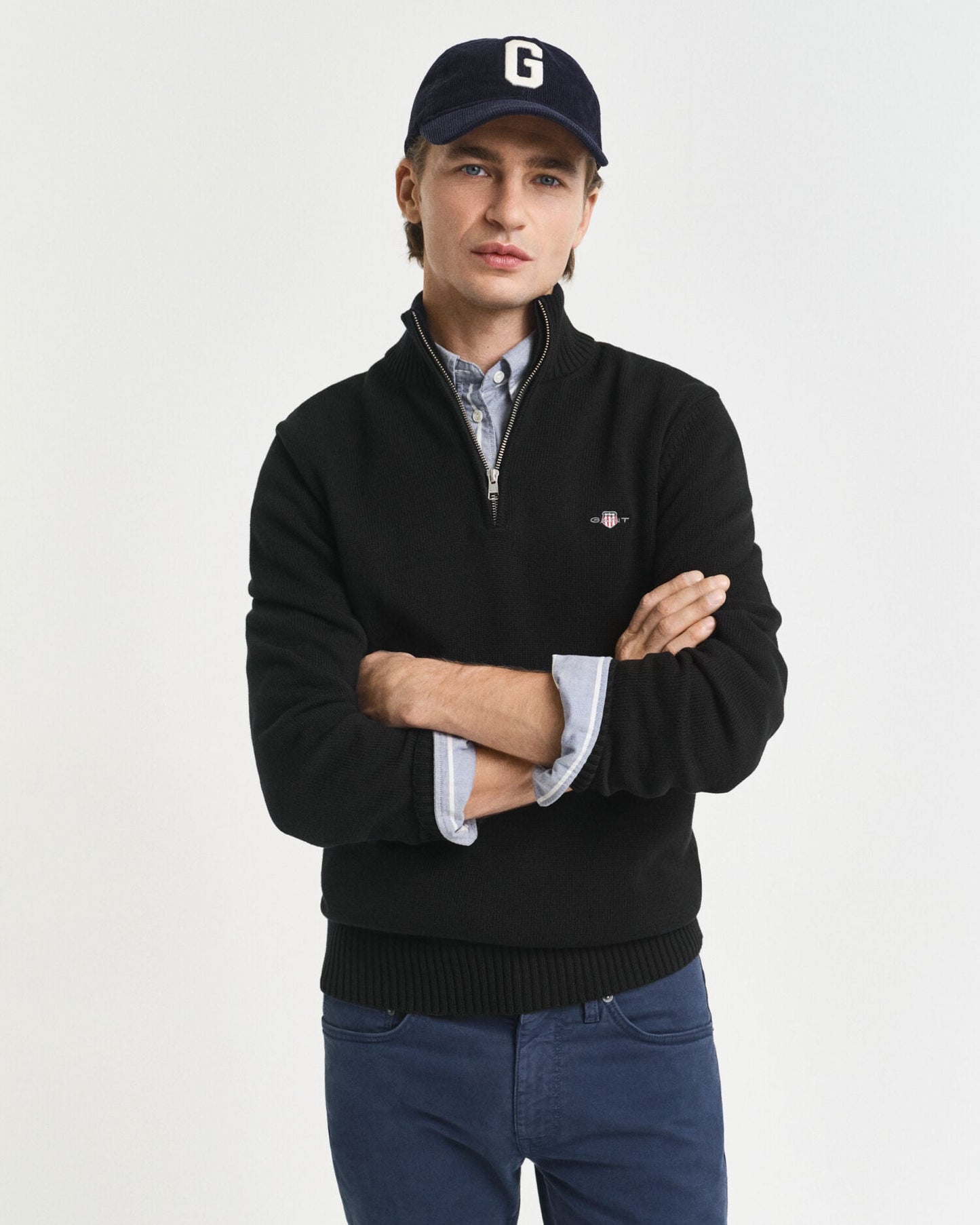 Casual Cotton Half-Zip Sweater
