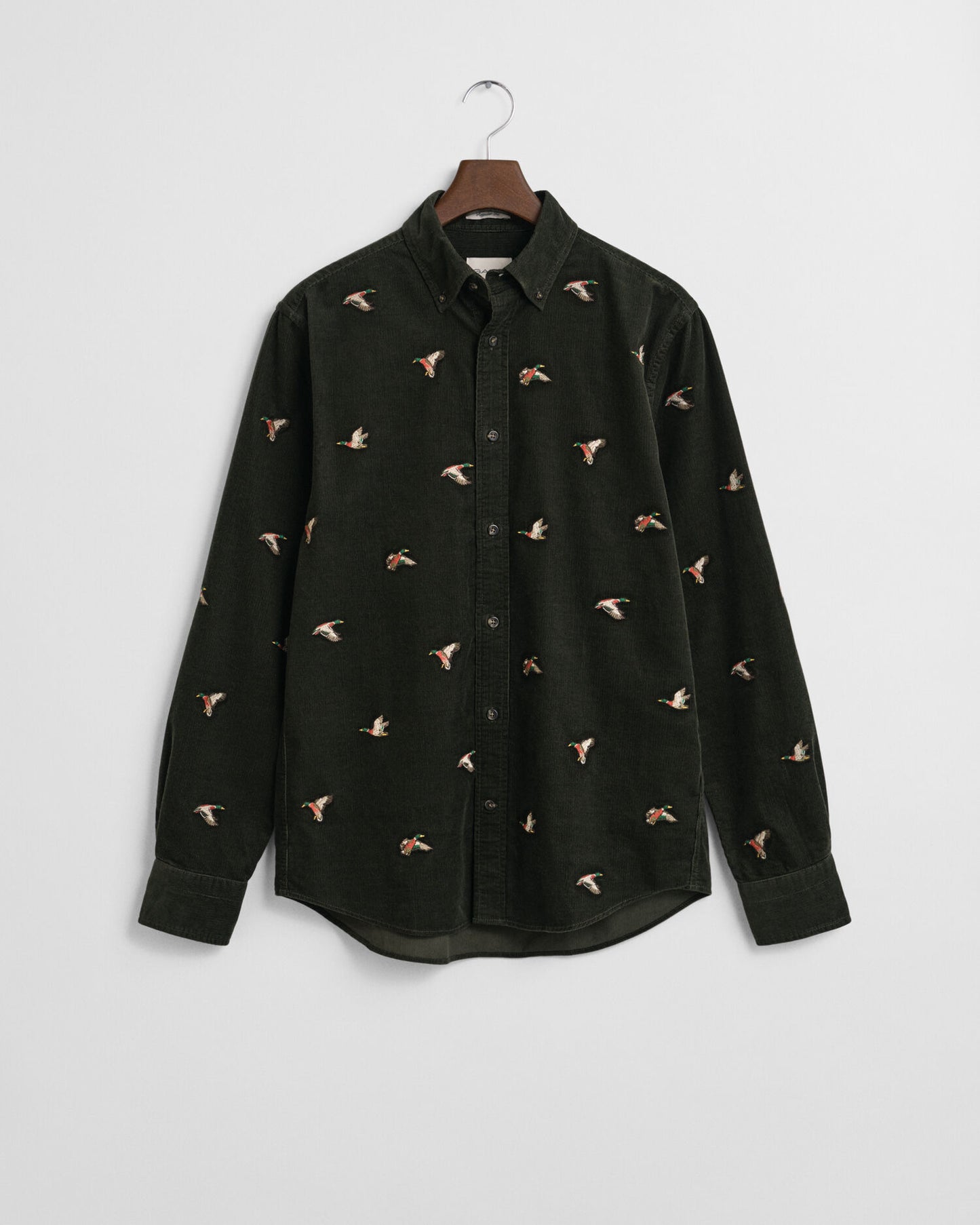 Regular Fit Embroidered Corduroy Shirt