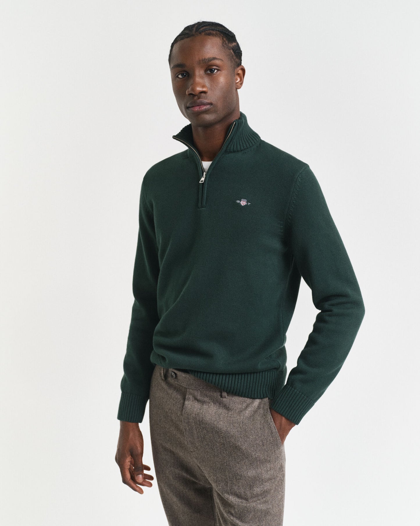 Casual Cotton Half-Zip Sweater