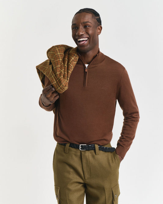 Extra Fine Merino Wool Half-Zip Sweater